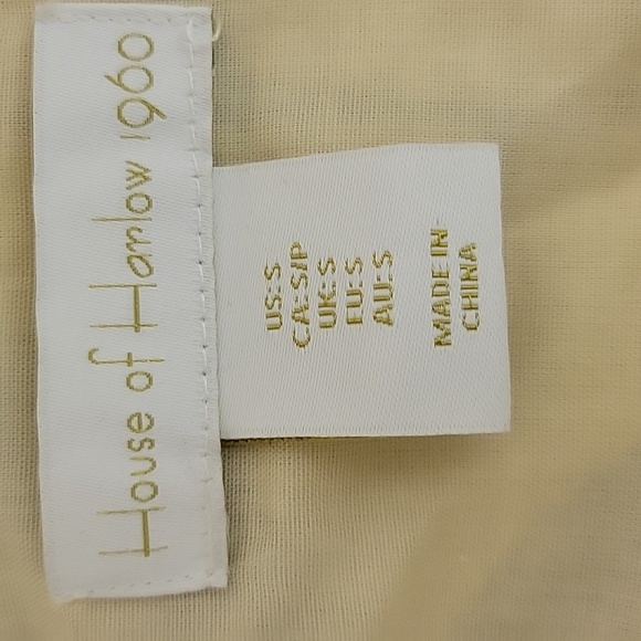 House of Harlow 1960 Blue and Cream Floral Linen Blend Blouse Sz Small - Picture 6 of 7